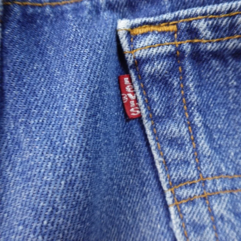 VTG Levis Jeans Mens 32X35 Dark Blue Denim Pants 501 Button Fly USA Fade 70s 80s